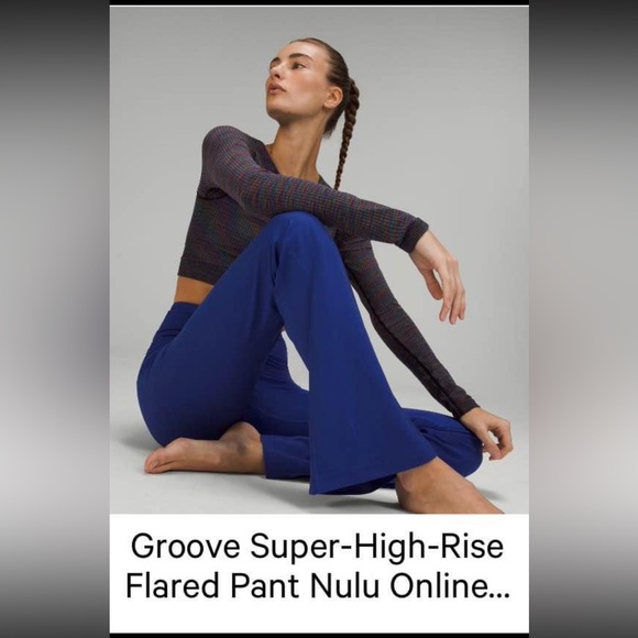 Lululemon Groove super high rise flare nulu pants! Blue size 6 - Picture 1 of 3